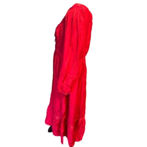 SBetro Red Plus Size Boho Maxi Dress – Long Sleeve, Size 3X - Picture 3 of 9